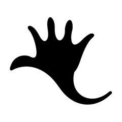 Obraz premium Abstract handlike shape in black silhouette on a white background