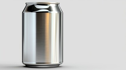 Sleek Aluminum Can: A Blank Template for Design