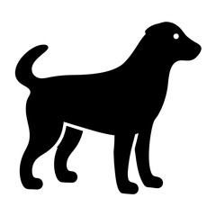 Silhouette of a Dog Standing on all Four Legs in Black Color