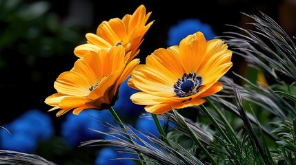 Vibrant Orange Flowers in a Garden