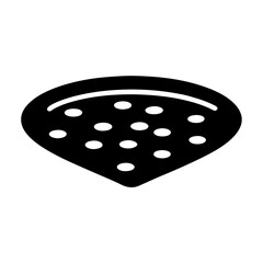 Stylized Black and White Graphic Representation of a Triangular Melon Slice