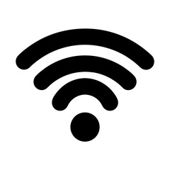 Simple Wireless Internet Connection Icon with Strong Signal Strength Indication Displayed Clearly