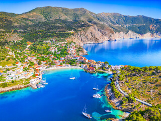 Assos, Greece. Small charming village -  Kefalonia, Greek Islands.