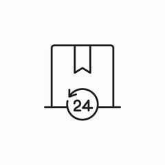 24 hour delivery service icon sign vector