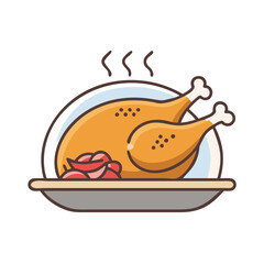 Roasted chicken icon 