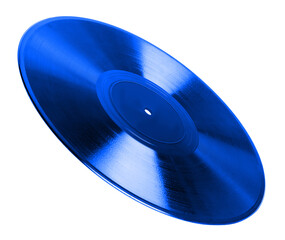 One color vinyl record on white background