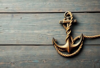 Intricate nautical rope and anchor pattern on weathered wood texture, pattern, vintage