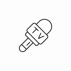 tv reporter microphone icon sign vector