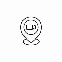 video capture location icon sign vector