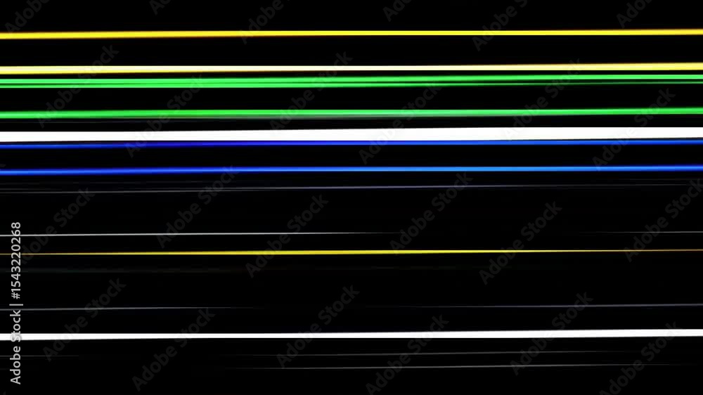 Poster abstract light streaks moving horizontally across dark background fast motion