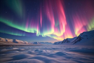 Obraz premium Auroras Above the Clouds Exploring the Mesmerizing Light and Energy of the Cosmic Sky
