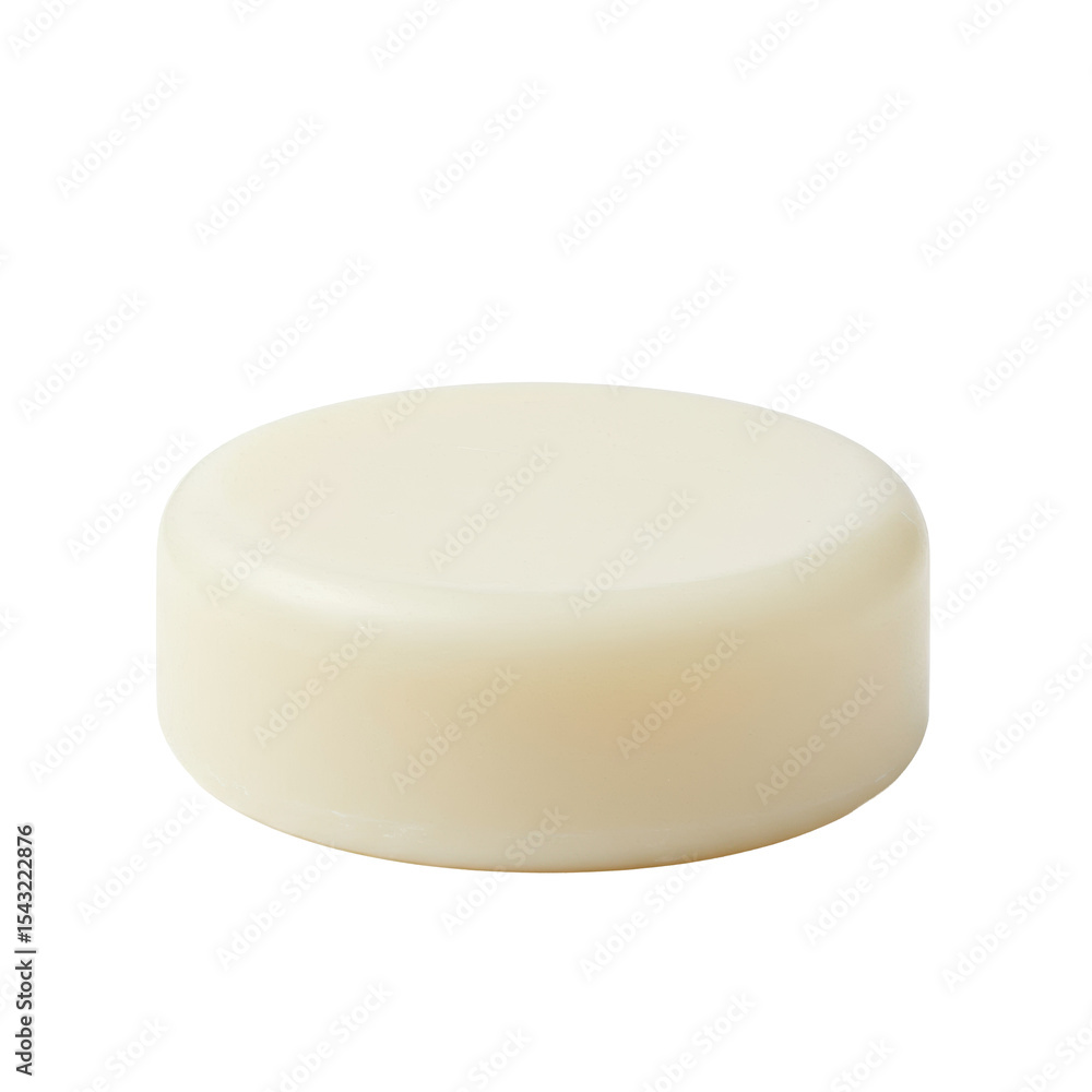 Aufkleber a perfectly clean, off-white disc of brush soap with a smooth, slightly convex surface, isolated on 