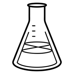 Minimal Lab Beaker Line Icon