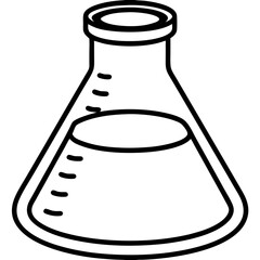 Minimal Lab Beaker Line Icon