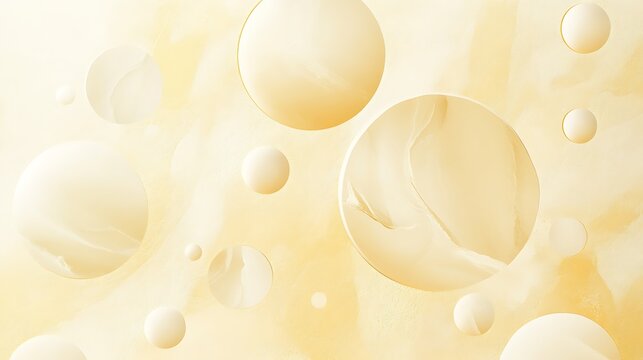 Abstract pattern of pale yellow circles and spheres.
