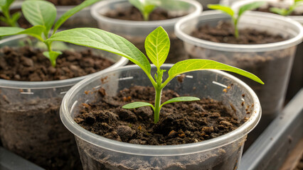 young plant in a pot