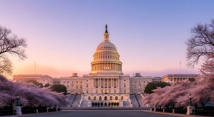 Fototapeta premium Majestic Sunrise over the United States Capitol Building in Washington D.C.