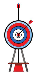 Red Blue Target Archery Bullseye Arrows Line Art vector