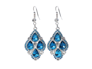 Dangle earrings isolated on transparent or white background