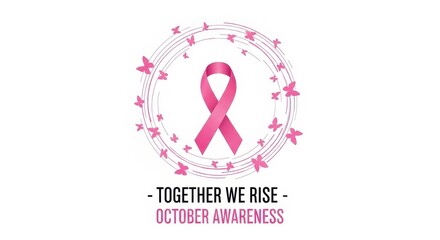 Fototapeta premium October Awareness Together We Rise The Importance of Supporting Early Detection and Research for Prevention Strategies