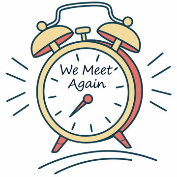 Retro alarm clock we meet again illustration