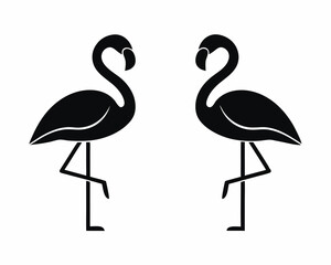 Flamingo icon silhouette vector illustration