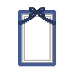 Blue memorial photo pixel art frame