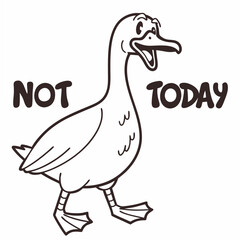 Happy cartoon goose illustration not today design element