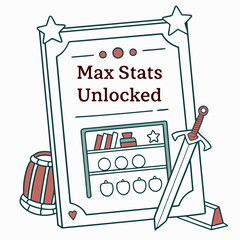 Max stats unlocked achievement rpg game icon