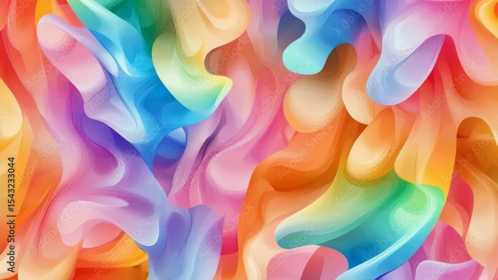 Poster vivid abstract fluid art with colorful waves and dynamic gradient patterns