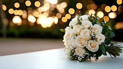 Obraz premium This artistic arrangement of delicate roses against a soft background captures the essence of love and beauty, making it perfect for weddings or romantic occasions.
