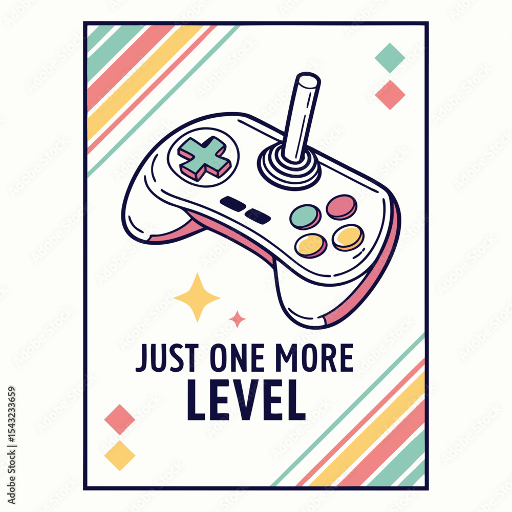 Poster retro game controller just one more level poster