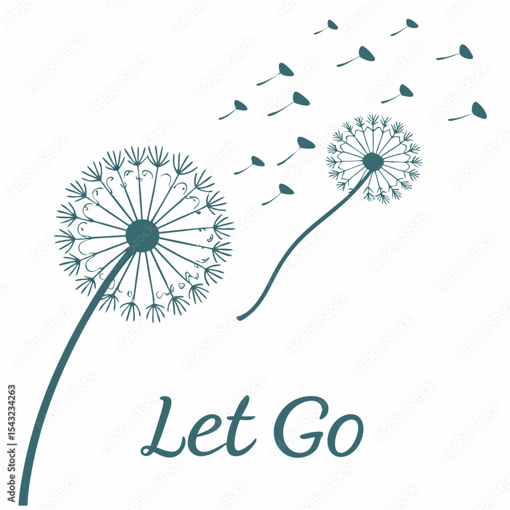 Poster dandelion seeds let go design element transparent background