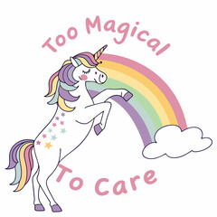 Magical unicorn rainbow pastel colors cute design