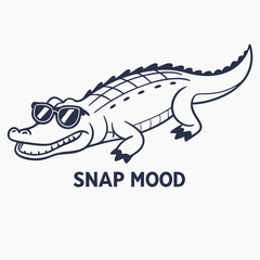Cool crocodile sunglasses summer fun cartoon illustration