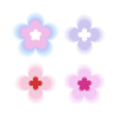 Blurry Gradient Floral Elements