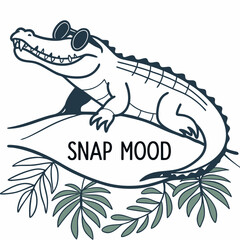 Cool crocodile sunglasses naptime tropical mood