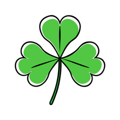 A three leaf clover each leaf shaped like a heart 