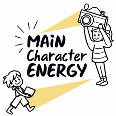 Main character energy cartoon illustration design