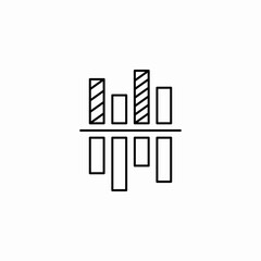lined bar chart icon sign vector
