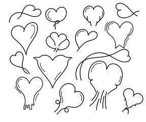 Different hearts designs on white background vector illustration 