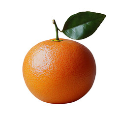 A single orange with a green leaf on a vibrant citrus fruit image
