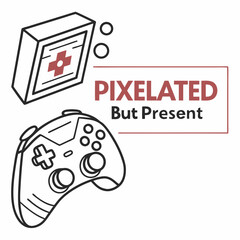 Pixelated but present retro gaming console controller