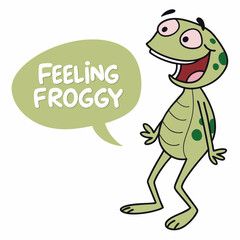 Happy frog feeling froggy cartoon illustration
