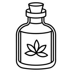 Herb Tonic Jar Outline Vector