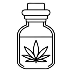 Herb Tonic Jar Outline Vector