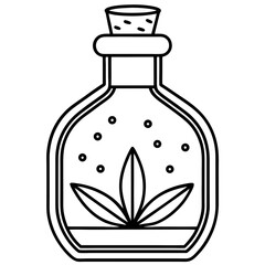 Herb Tonic Jar Outline Vector