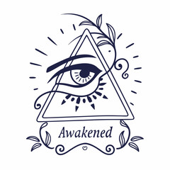 Awakened eye triangle spiritual enlightenment design