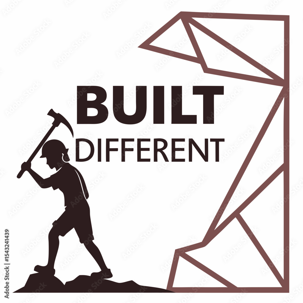 Poster built different professional design element silhouette