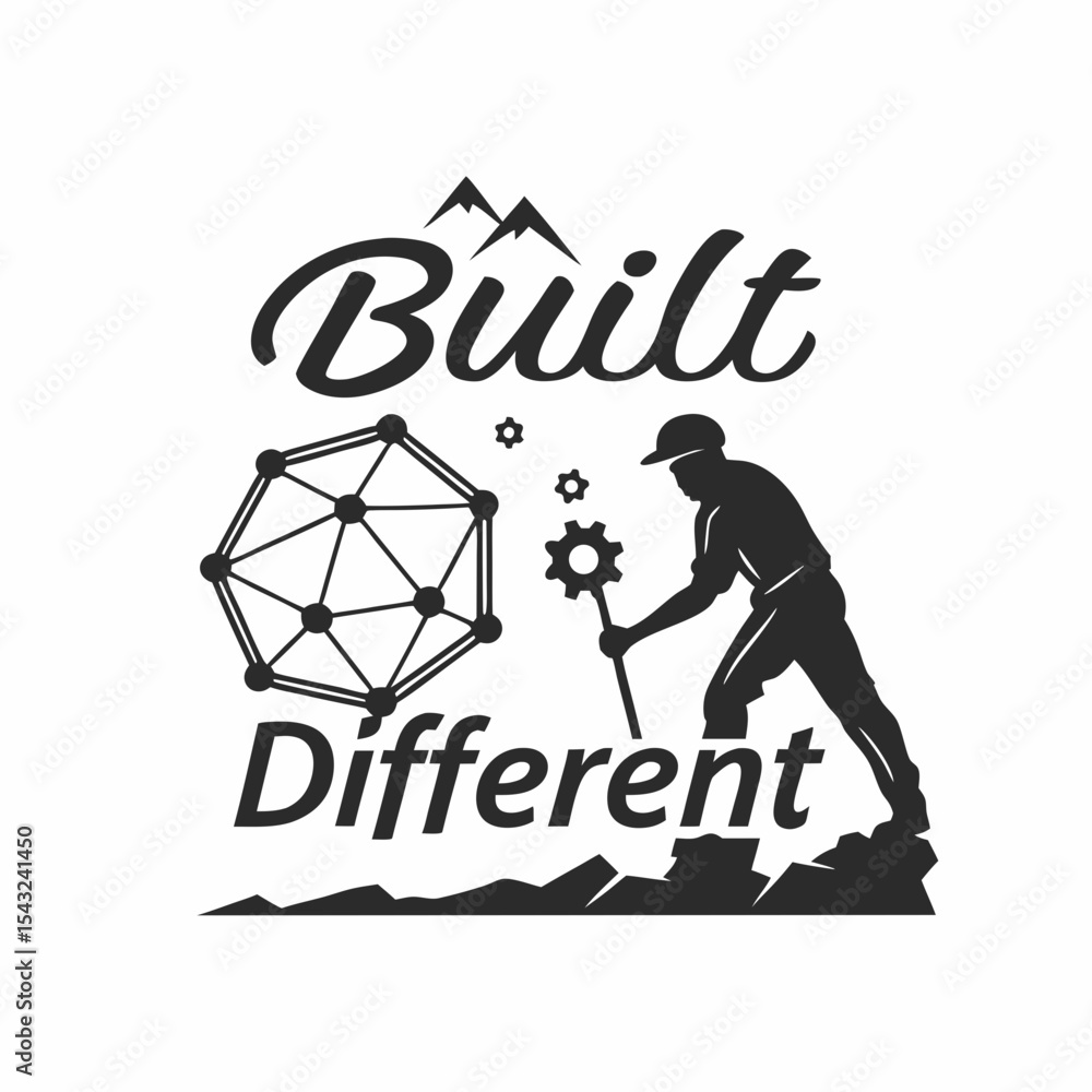 Poster built different professional design element isolated cutout